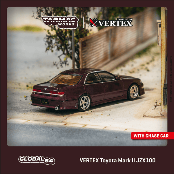 PREORDER TARMAC WORKS GLOBAL64 1/64 VERTEX Toyota Mark II JZX100 Purple Metallic T64G-024-PU (Approx. Release Date : MARCH 2024 subject to manufacturer's final decision)