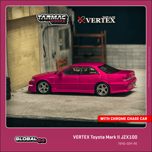 TARMAC WORKS GLOBAL64 1/64 VERTEX Toyota Mark II JZX100 Red Metallic T64G-024-RE