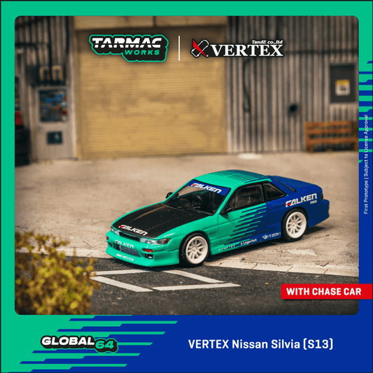 TARMAC WORKS GLOBAL64 1/64 VERTEX Nissan Silvia (S13) Falken T64G-025-FA