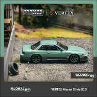 TARMAC WORKS GLOBAL64 1/64 VERTEX Nissan Silvia S13 Green / Grey T64G-025-GR