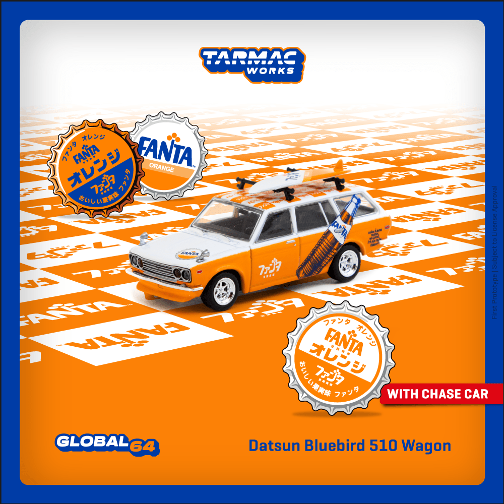 TARMAC WORKS GLOBAL64 1/64 Datsun Bluebird 510 Wagon FANTA T64G-026-FA