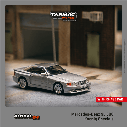 Tarmac Works GLOBAL64 1/64 Mercedes-Benz SL 500 Koenig Specials Silver T64G-045-SL