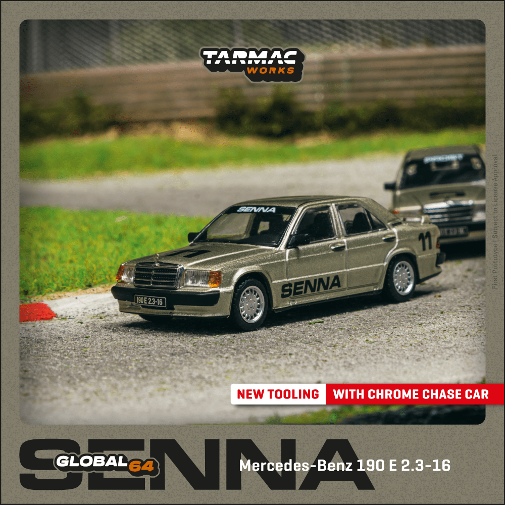 TARMAC WORKS GLOBAL64 1/64 Mercedes-Benz 190 E 2.3-16 Race of Champion 1984 Ayrton Senna T64G-047-84ROC11