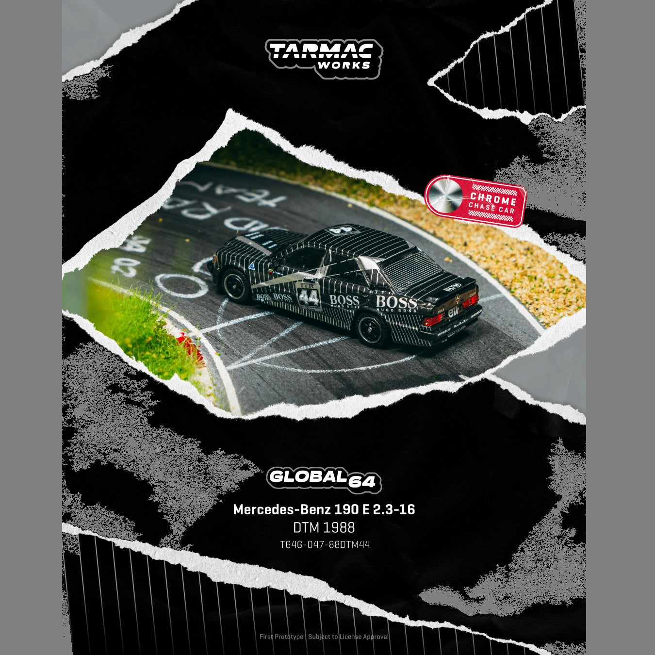 TARMAC WORKS GLOBAL64 1/64 Mercedes-Benz 190 E 2.3-16 DTM 1988 Johnny Cecotto T64G-047-88DTM44
