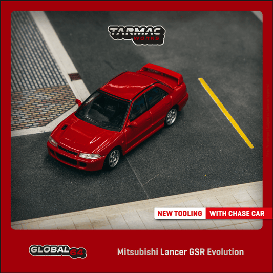 Tarmac Works GLOBAL64 1/64 Mitsubishi Lancer GSR Evolution Red T64G-048-RE