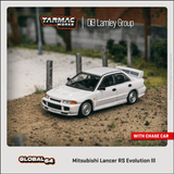 PREORDER TARMAC WORKS GLOBAL64 1/64 Mitsubishi Lancer RS Evolution III White Lamley Special Edition T64G-050-RS (Approx. Release Date : FEB 2025 subject to manufacturer's final decision)