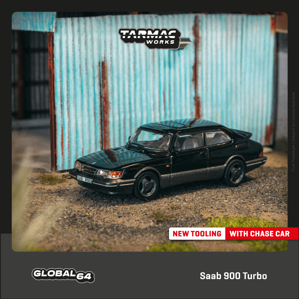 TARMAC WORKS GLOBAL64 1/64 Saab 900 Turbo Black T64G-056-BK