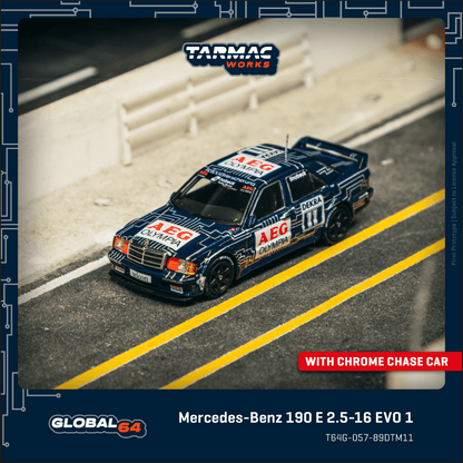 TARMAC WORKS GLOBAL64 1/64 Mercedes-Benz 190 E 2.5-16 EVO 1 DTM 1989 Dany Snobeck T64G-057-89DTM11