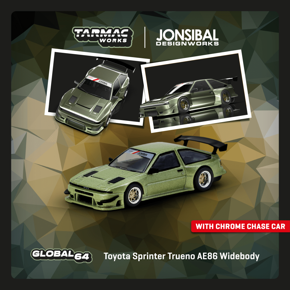 TARMAC WORKS GLOBAL64 1/64 Toyota Sprinter Trueno AE86 Widebody Green T64G-060-GR