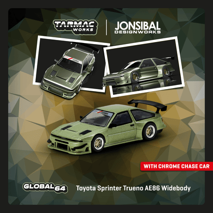 TARMAC WORKS GLOBAL64 1/64 Toyota Sprinter Trueno AE86 Widebody Green T64G-060-GR