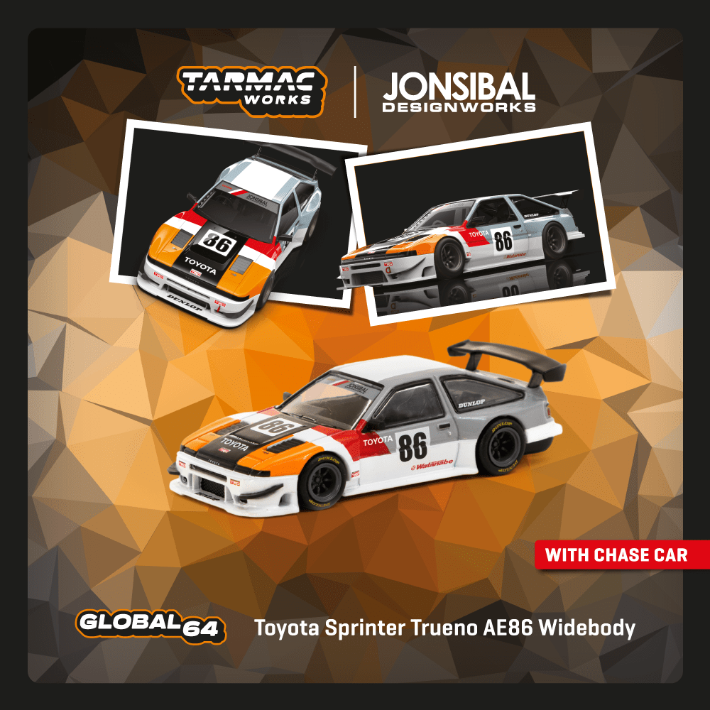 TARMAC WORKS GLOBAL64 1/64 Toyota Sprinter Trueno AE86 Widebody TRD T64G-060-TRD