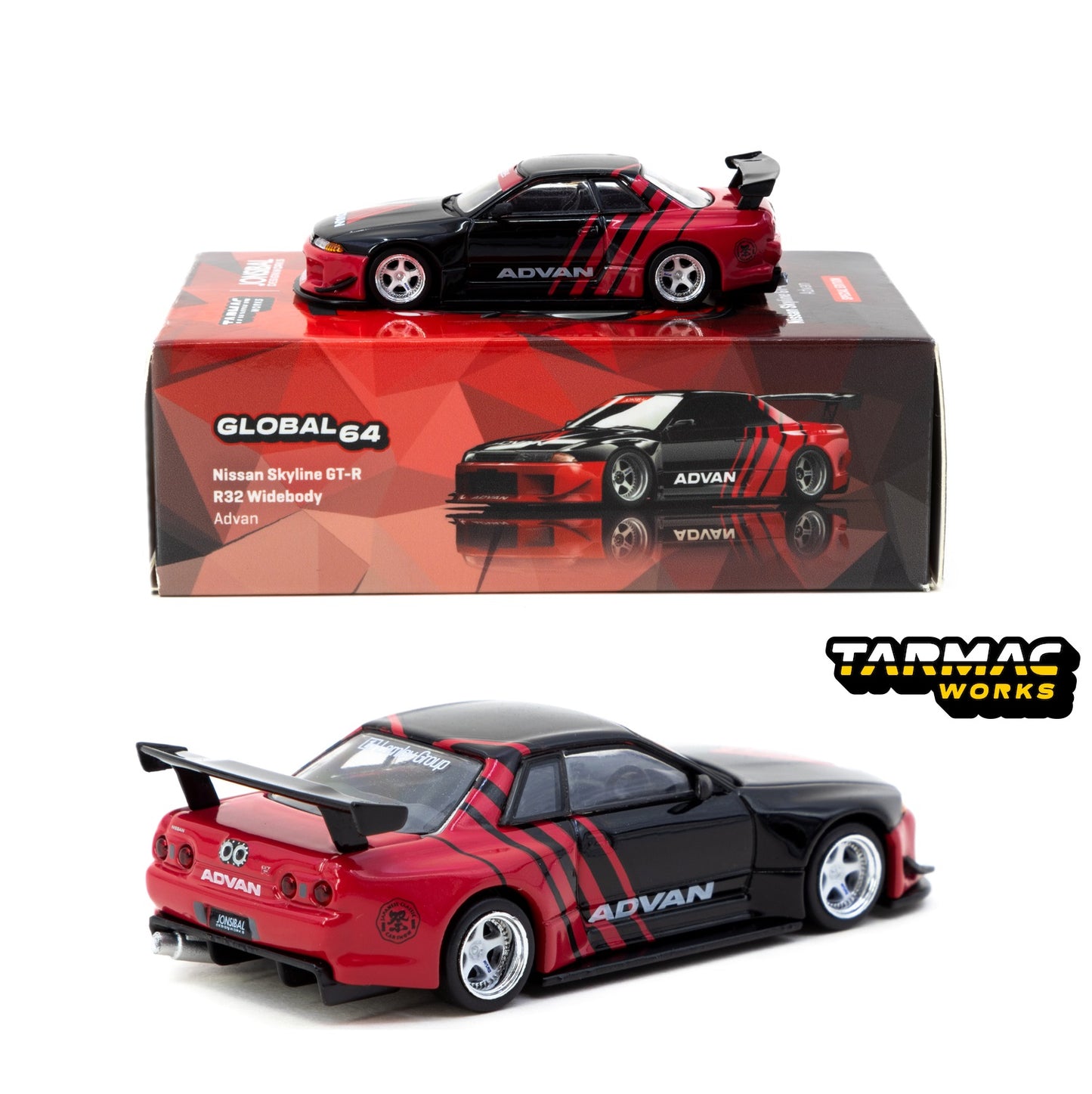 TARMAC WORKS GLOBAL64 1/64 Nissan Skyline GT-R R32 Widebody Advan *USA JCCS Special Edition* T64G-061-ADV
