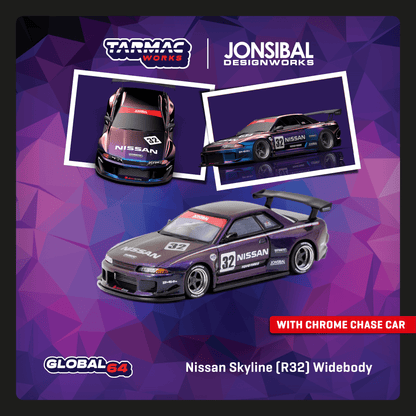 TARMAC WORKS GLOBAL64 1/64 Nissan Skyline (R32) Widebody Midnight Purrple T64G-061-MP