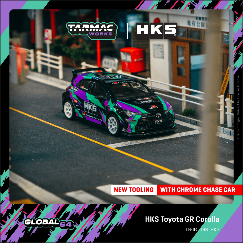 TARMAC WORKS GLOBAL64 1/64 HKS Toyota GR Corolla T64G-066-HKS