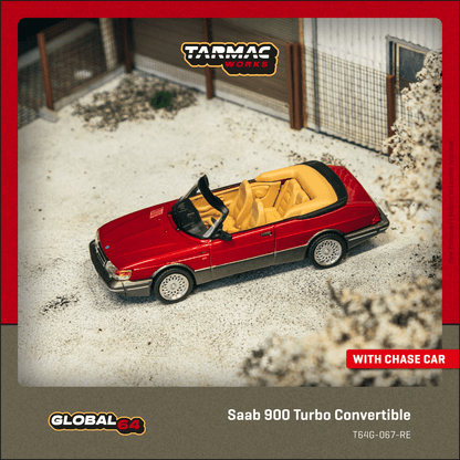 TARMAC WORKS GLOBAL64 1/64 Saab 900 Turbo Convertible Red T64G-067-RE