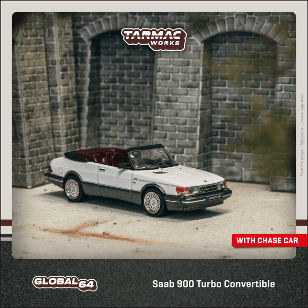 PREORDER TARMAC WORKS GLOBAL64 1/64 Saab 900 Turbo Convertible White T64G-067-WH (Approx. Release Date :  MAY 2025 subject to manufacturer's final decision)