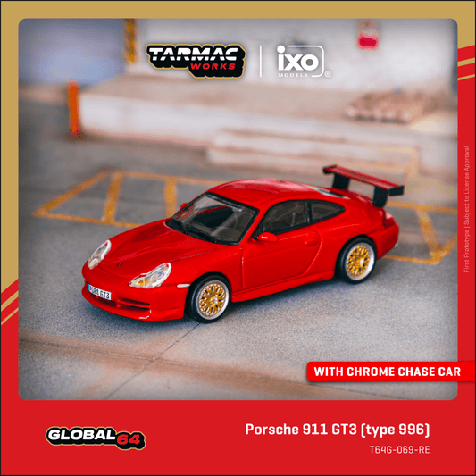TARMAC WORKS GLOBAL64 1/64 Porsche 911 GT3 (type 996) Red T64G-069-RE