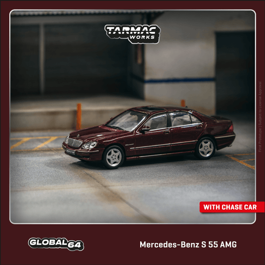Tarmac Works GLOBAL64 1/64 Mercedes-Benz S 55 AMG Bordeaux Red Metallic T64G-072-BO