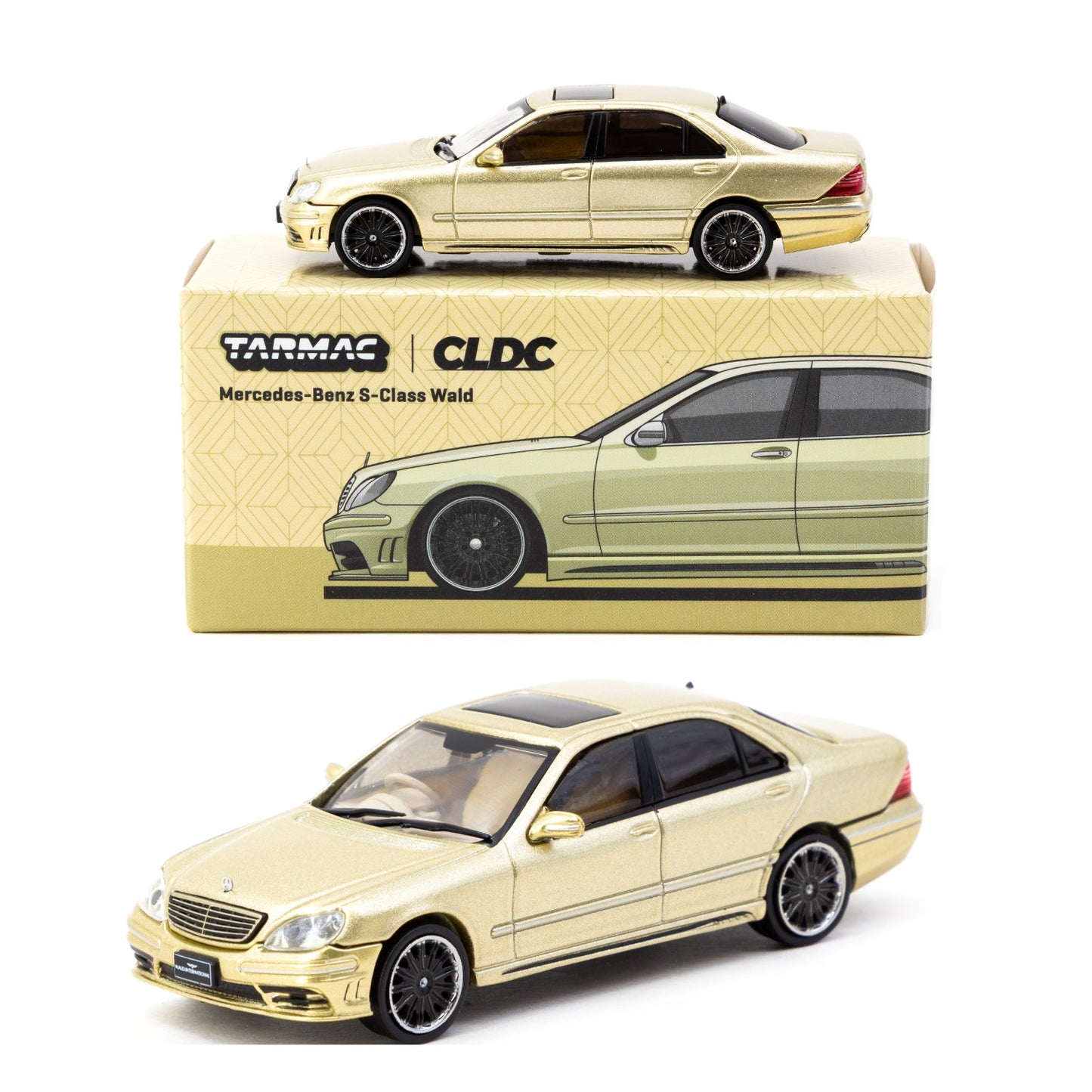 TARMAC WORKS GLOBAL64 1/64 Mercedes-Benz S-Class Wald Gold (CLDC Special Edition) T64G-072-GO