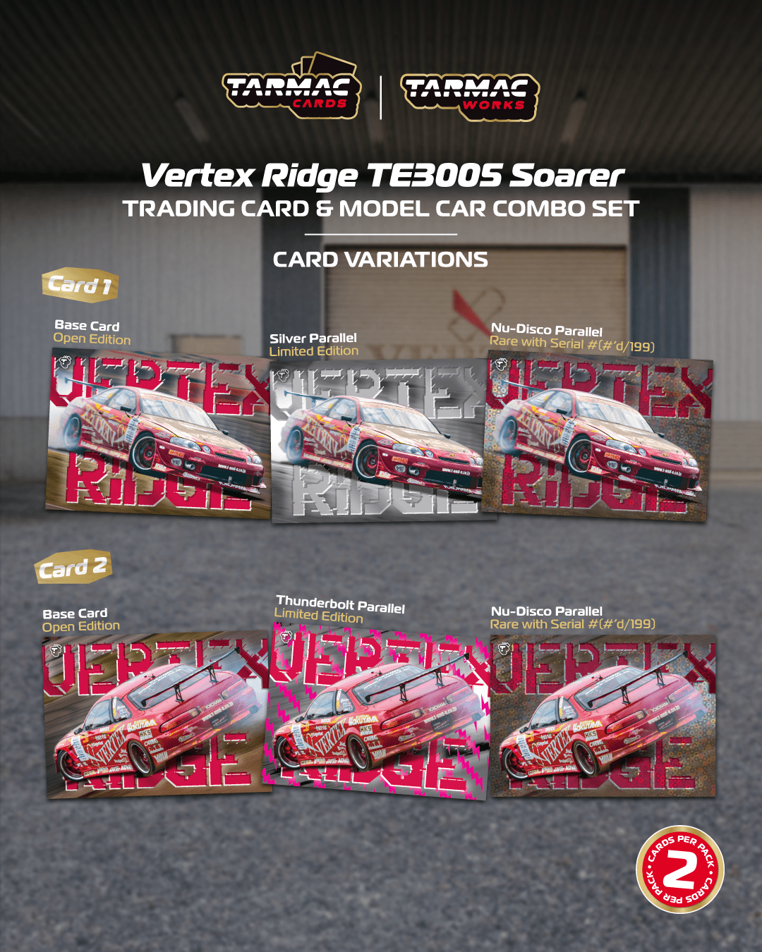 PREORDER TARMAC WORKS GLOBAL64 1/64 Vertex Ridge TE3005 Soarer Model Car + Trading Cards Combo Set T64G-080-TE3005 (Approx. Release Date :  MARCH 2026 subject to manufacturer's final decision)
