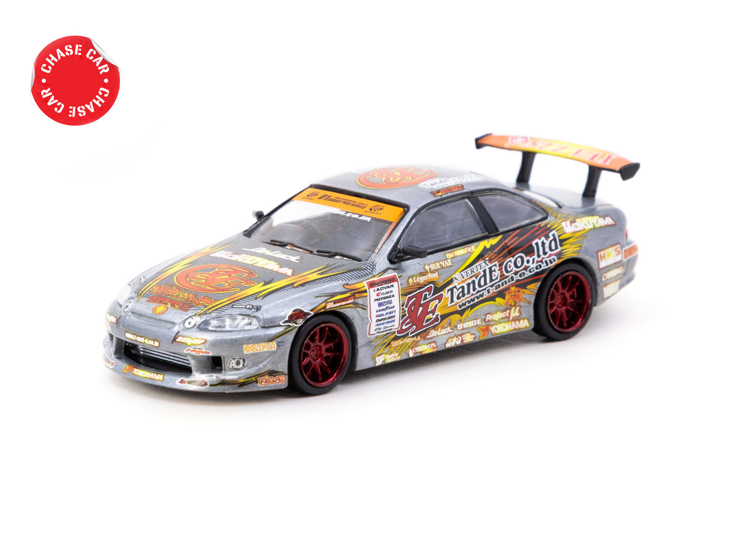Tarmac Works GLOBAL64 1/64 Vertex Ridge TE3006 Soarer Chrome Red Special Edition T64G-080-TE3006 *CHASE CARS ARE RANDOMLY PACKED*