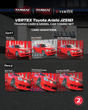 PREORDER TARMAC WORKS GLOBAL64 1/64 VERTEX Toyota Aristo JZS161 Red Model Car + Trading Cards Combo Set T64G-081-RE (Approx. Release Date :  APR 2026 subject to manufacturer's final decision)