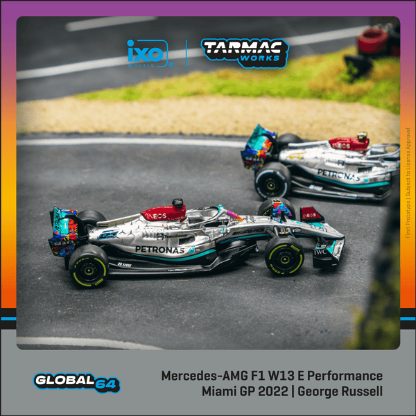 PREORDER TARMAC WORKS GLOBAL64 1/64 Mercedes-AMG F1 W13 E Performance Miami Grand Prix 2022 George Russell T64G-F044-GR2 (Approx. Release Date : MARCH 2024 subject to manufacturer's final decision)
