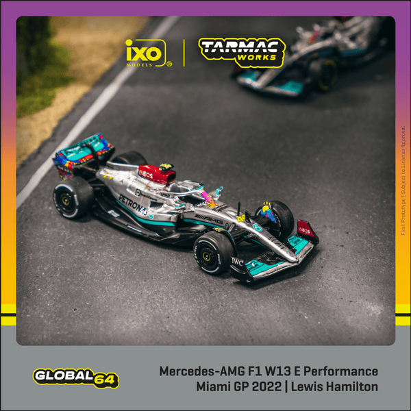 PREORDER TARMAC WORKS GLOBAL64 1/64 Mercedes-AMG F1 W13 E Performance Miami Grand Prix 2022 Lewis Hamilton T64G-F044-LH2 (Approx. Release Date : FEB 2024 subject to manufacturer's final decision)