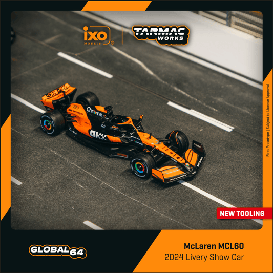TARMAC WORKS GLOBAL64 1/64 McLaren MCL60 2024 Livery Show Car T64G-F070-2024
