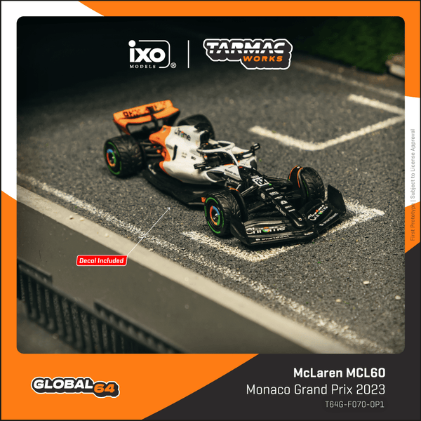 PREORDER TARMAC WORKS GLOBAL64 1/64 McLaren MCL60 Monaco Grand Prix 2023 Oscar Piastri T64G-F070-OP1 (Approx. Release Date :  DEC 2025 subject to manufacturer's final decision)