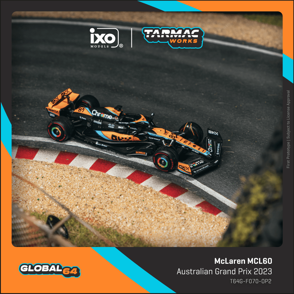TARMAC WORKS GLOBAL64 1/64 McLaren MCL60 Australian Grand Prix 2023 Oscar Piastri T64G-F070-OP2