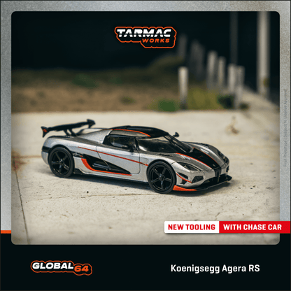 TARMAC WORKS GLOBAL64 1/64 Koenigsegg Agera RS Moon Silver / Black T64G-TL005-MS