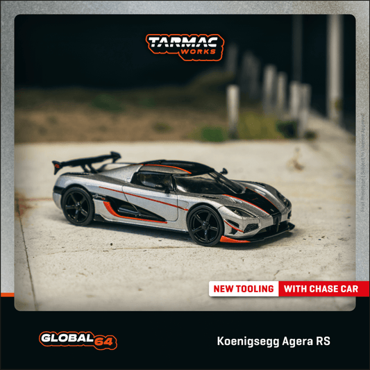TARMAC WORKS GLOBAL64 1/64 Koenigsegg Agera RS Moon Silver / Black T64G-TL005-MS