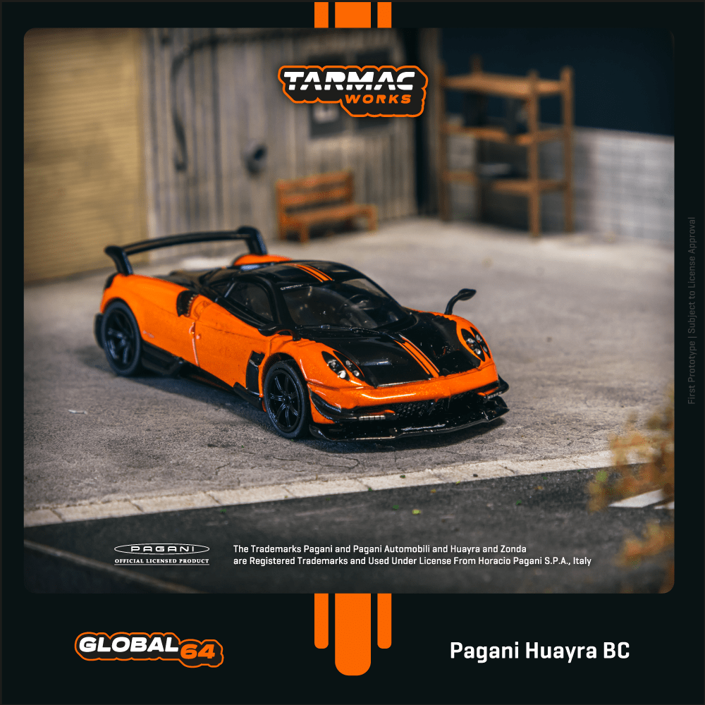 TARMAC WORKS GLOBAL64 1/64 Pagani Huayra BC Arancio Saint Tropez T64G-TL014-OR