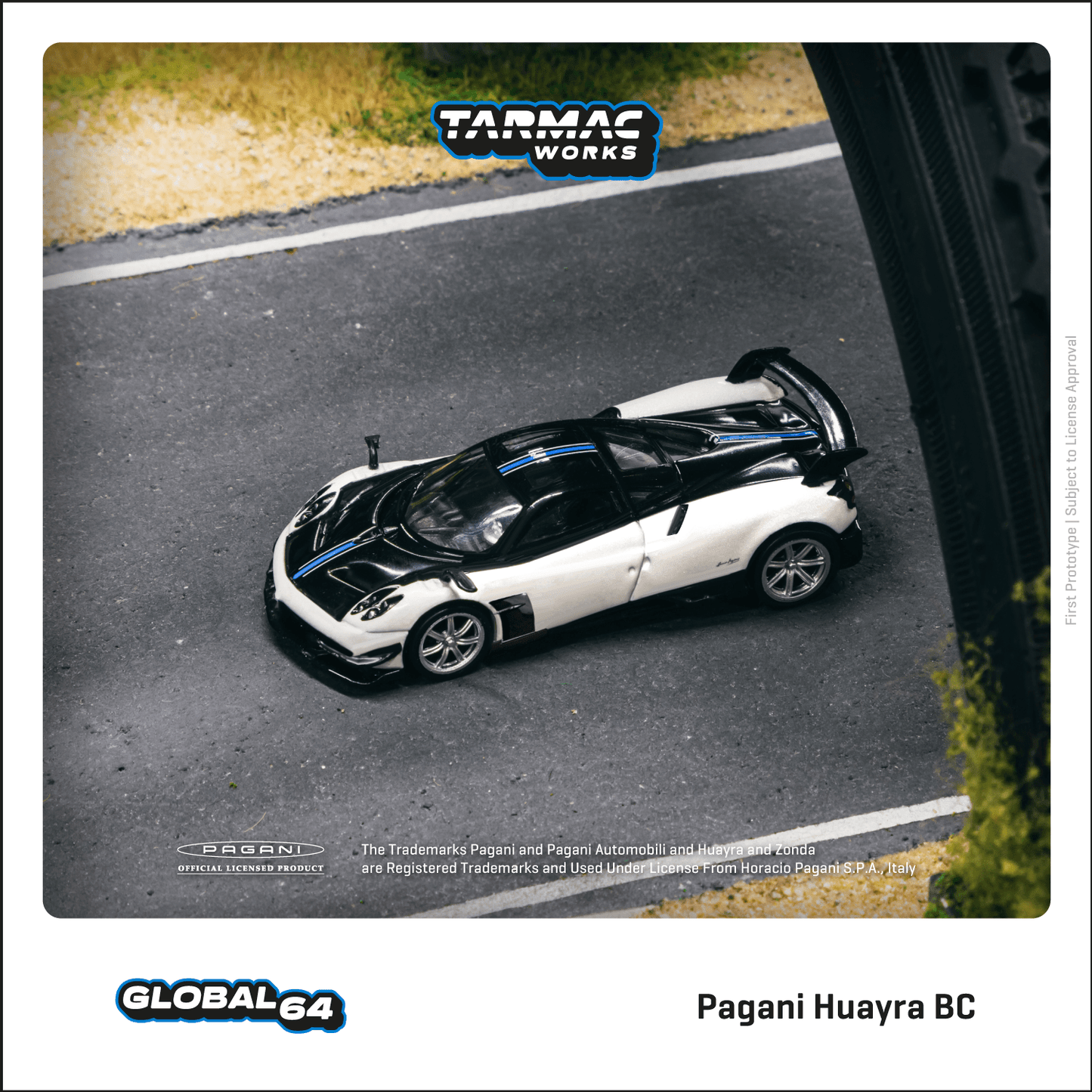 TARMAC WORKS GLOBAL64 1/64 Pagani Huayra BC Bianco Benny T64G-TL014-WH
