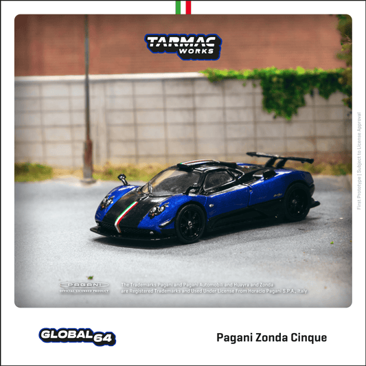 TARMAC WORKS GLOBAL64 1/64 Pagani Zonda Cinque Blu Francia T64G-TL021-BL