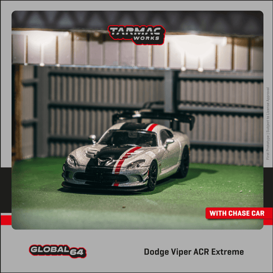Tarmac Works GLOBAL64 1/64 Dodge Viper ACR Extreme Silver Metallic T64G-TL028-SL