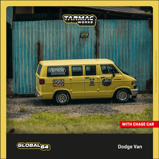 Tarmac Works GLOBAL64 1/64 Dodge Van Yellow T64G-TL032-YL