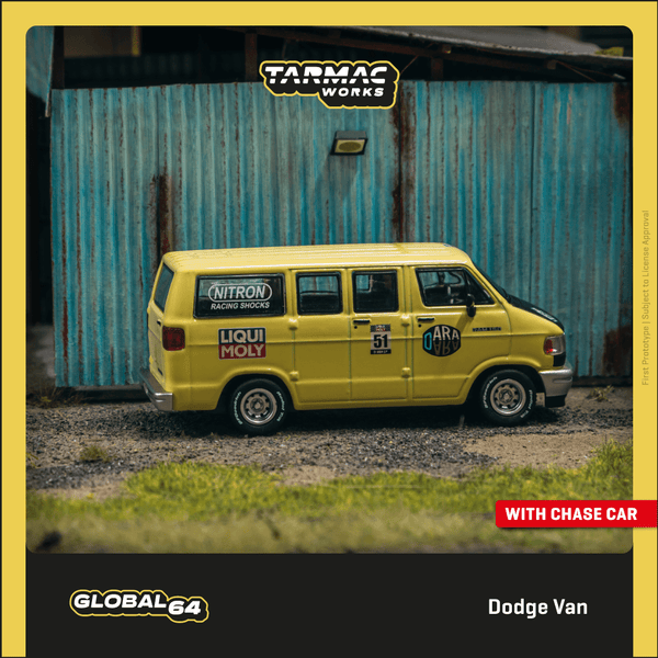 PREORDER Tarmac Works GLOBAL64 1/64 Dodge Van Yellow T64G-TL032-YL (Approx. Release Date : MAY 2024 subject to manufacturer's final decision)