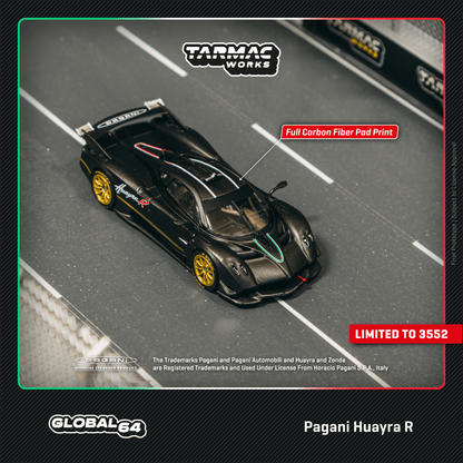 TARMAC WORKS GLOBAL64 1/64 Pagani Huayra R Matt Black Carbon Fiber T64G-TL035-MBCF