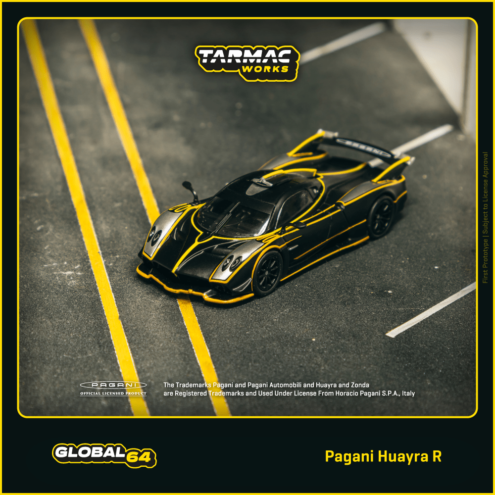 TARMAC WORKS GLOBAL64 1/64 Pagani Huayra R Matt Black / Silver T64G-TL035-MBS