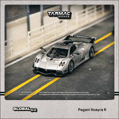 TARMAC WORKS GLOBAL64 1/64 Pagani Huayra R Satin Silver T64G-TL035-SL