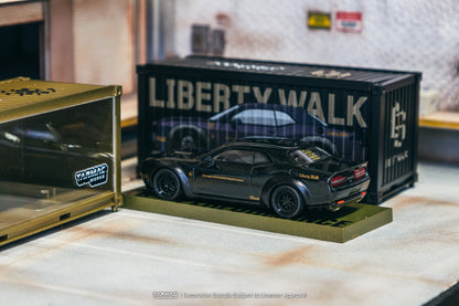 TARMAC WORKS GLOBAL64 1/64 LB-WORKS Dodge Challenger SRT Hellcat Black Metallic with 2 containers T64G-TL039-BK  ** LIMIT ONE PER CUSTOMER **