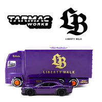 Tarmac Works GLBAL64 1/64 LB-WORKS Dodge Challenger SRT Hellcat Purple with Truck T64G-TL039-PU