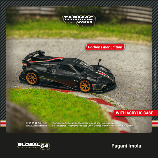 Tarmac Works GLOBAL64 1/64 Pagani Imola Matt Black Carbon Fiber T64G-TL046-BCF