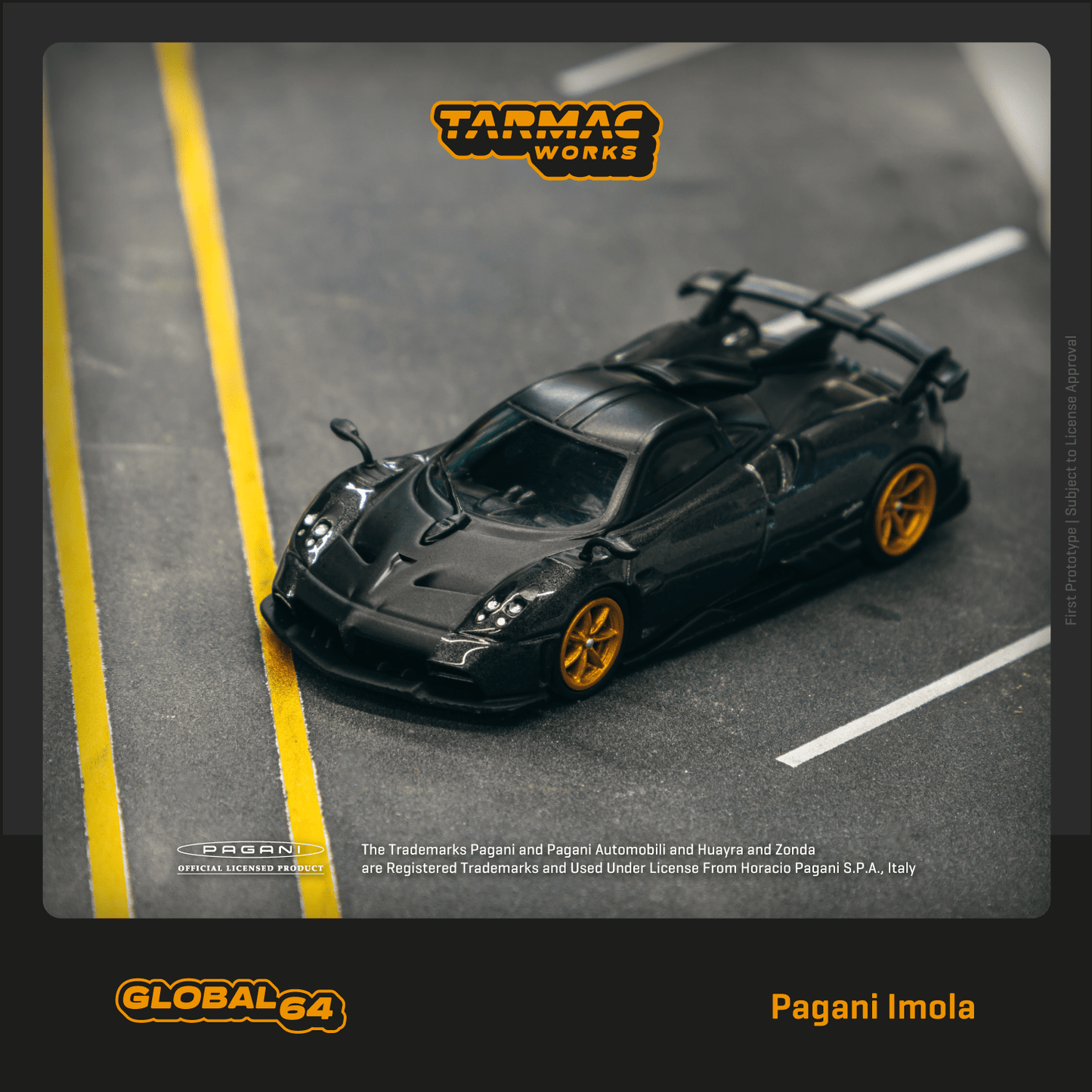 TARMAC WORKS GLOBAL64 1/64 Pagani Imola Grigio Knockhill T64G-TL046-GY