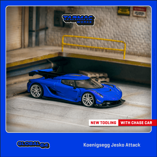 Tarmac Works GLOBAL64 1/64 Koenigsegg Jesko Attack Blue T64G-TL052-BL