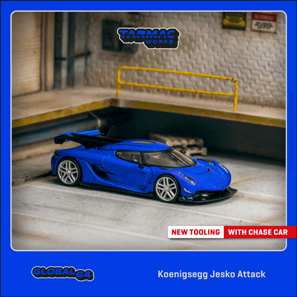 PREORDER Tarmac Works GLOBAL64 1/64 Koenigsegg Jesko Attack Blue T64G-TL052-BL (Approx. Release Date : AUGUST 2024 subject to manufacturer's final decision)