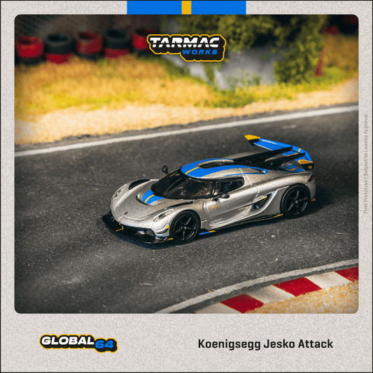 TARMAC WORKS GLOBAL64 1/64 Koenigsegg Jesko Attack Silver T64G-TL052-SL