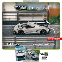 PREORDER Tarmac Works GLOBAL64 1/64 Koenigsegg Jesko Attack White Lamley Special Edition Model Car + Trading Cards Combo Set T64G-TL052-WH (Approx. Release Date : NOVEMBER 2024 subject to manufacturer's final decision)